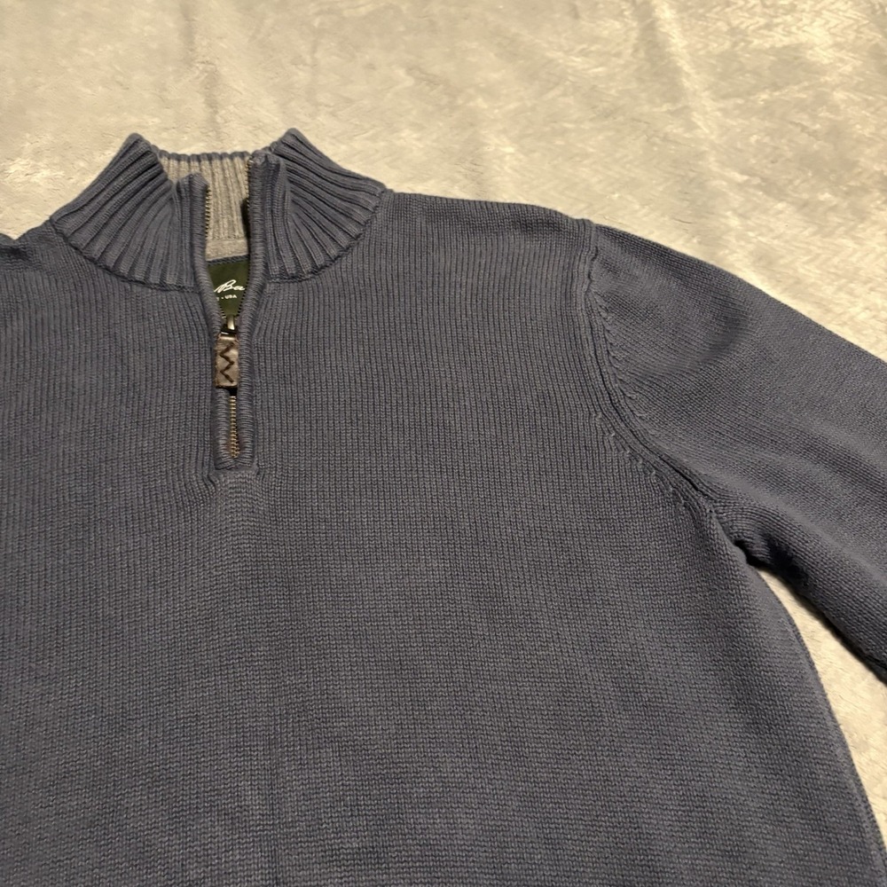 Eddie Bauer Sweater Men Medium Blue Turtleneck Quarter Zip Pull Over - Picture 5 of 16